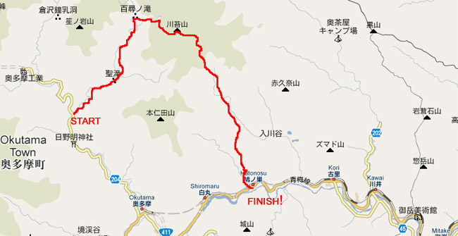 kawanori hiking map